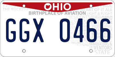 OH license plate GGX0466