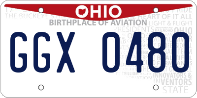 OH license plate GGX0480