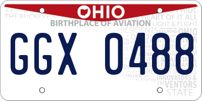 OH license plate GGX0488