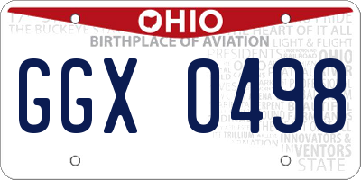 OH license plate GGX0498
