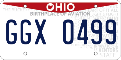 OH license plate GGX0499