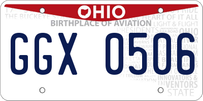 OH license plate GGX0506