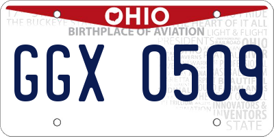 OH license plate GGX0509