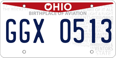 OH license plate GGX0513