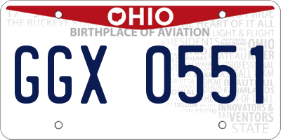 OH license plate GGX0551