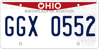 OH license plate GGX0552