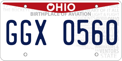 OH license plate GGX0560