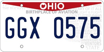 OH license plate GGX0575