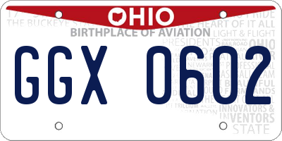 OH license plate GGX0602