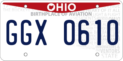 OH license plate GGX0610