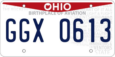 OH license plate GGX0613