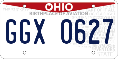 OH license plate GGX0627