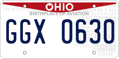 OH license plate GGX0630