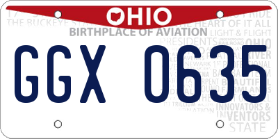 OH license plate GGX0635