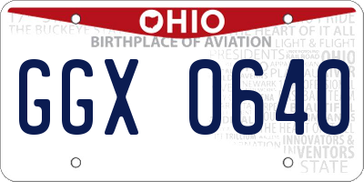 OH license plate GGX0640