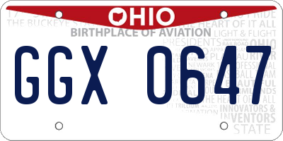 OH license plate GGX0647