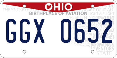 OH license plate GGX0652