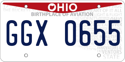 OH license plate GGX0655