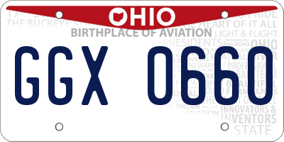 OH license plate GGX0660