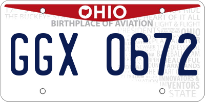 OH license plate GGX0672