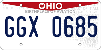 OH license plate GGX0685