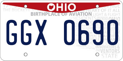 OH license plate GGX0690