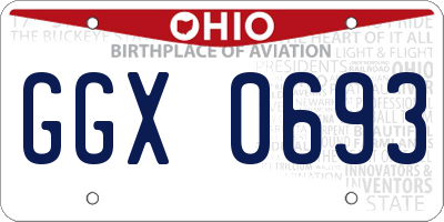 OH license plate GGX0693