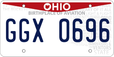OH license plate GGX0696