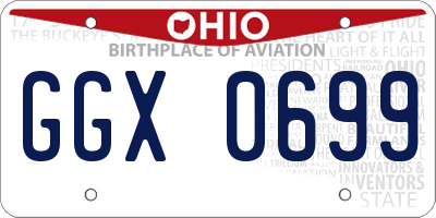 OH license plate GGX0699