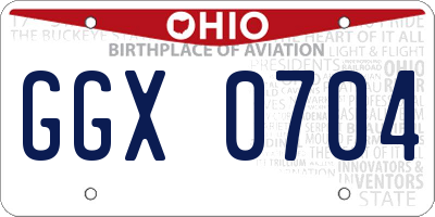 OH license plate GGX0704