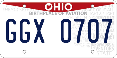 OH license plate GGX0707