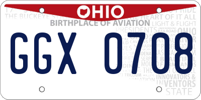 OH license plate GGX0708