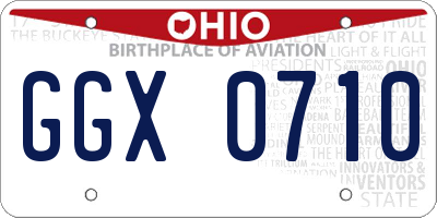 OH license plate GGX0710