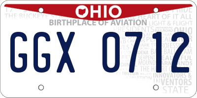 OH license plate GGX0712