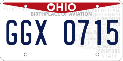 OH license plate GGX0715