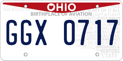 OH license plate GGX0717
