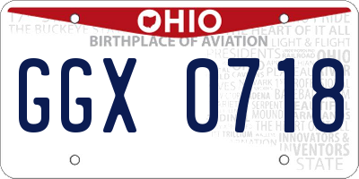 OH license plate GGX0718