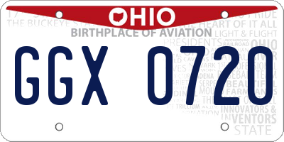 OH license plate GGX0720