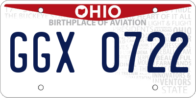 OH license plate GGX0722