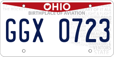 OH license plate GGX0723