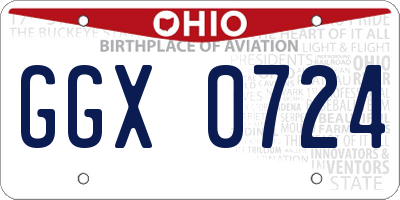 OH license plate GGX0724