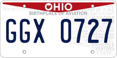 OH license plate GGX0727