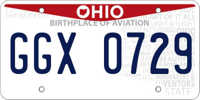OH license plate GGX0729