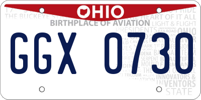 OH license plate GGX0730