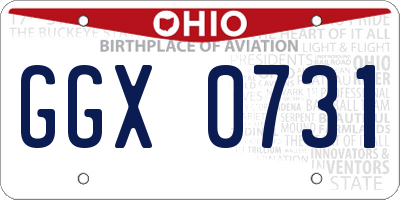 OH license plate GGX0731