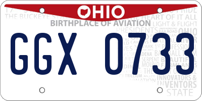 OH license plate GGX0733