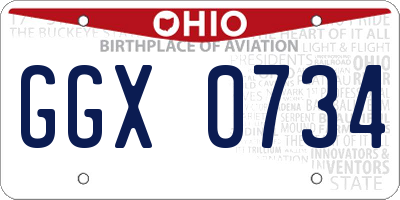 OH license plate GGX0734