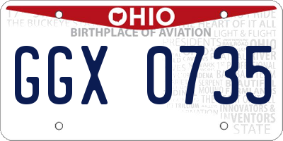 OH license plate GGX0735