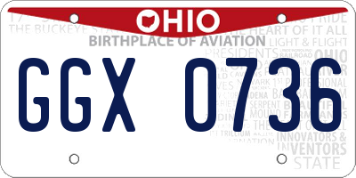 OH license plate GGX0736