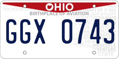 OH license plate GGX0743